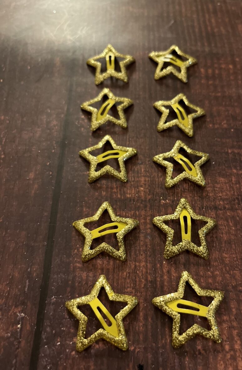 Hair snaps Shimmer Star (pack pf 10)