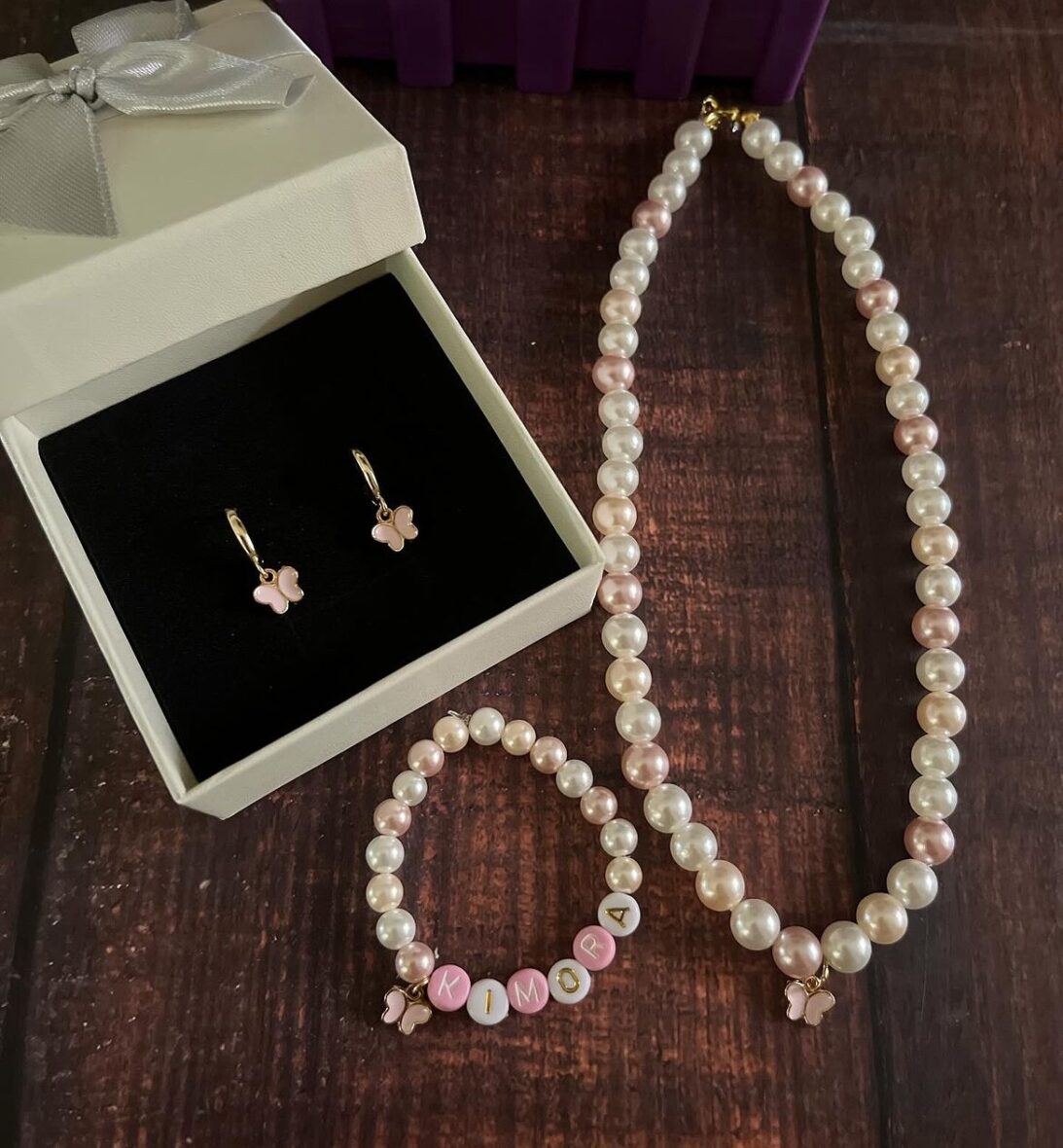 Personalized Butterfly Jewelry set